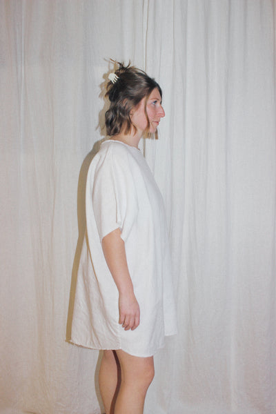Raw Crop Dress / White