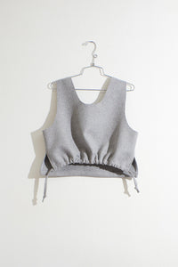 Cinched Wool Vest in Light Grey