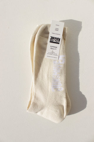 Hemp Crew Socks in Washed White