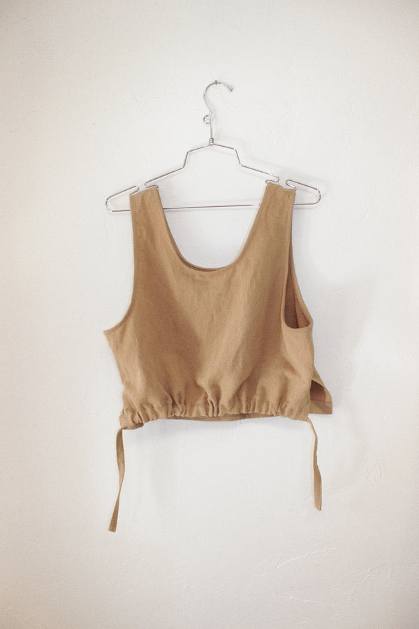 Cinched Tank Top in Latte