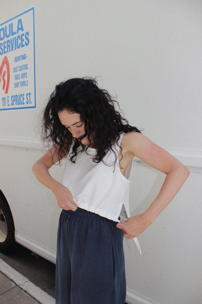 Cinched Tank Top in Soft White