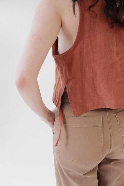 Cinched Tank Top in Terracotta