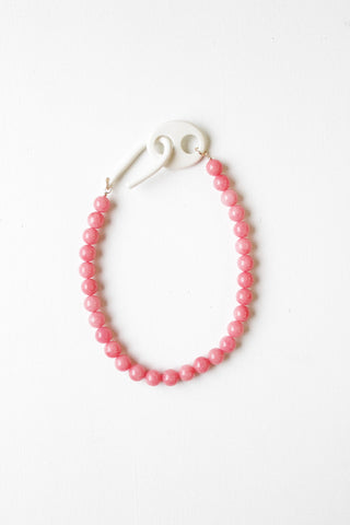 Mariner Clasp Necklace  in Coral Pink Quartz