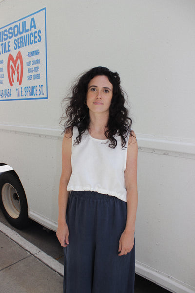 Cinched Tank Top in Soft White