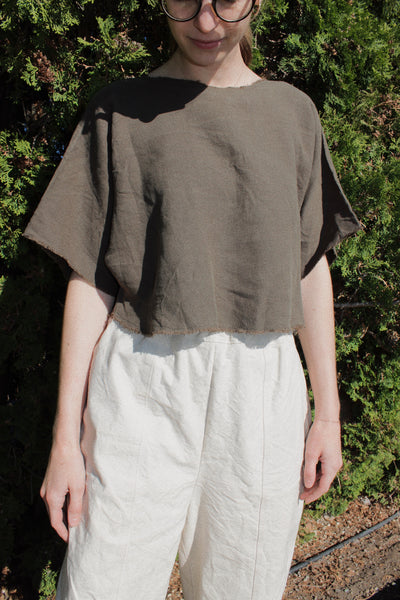 Raw Crop Top in Bark