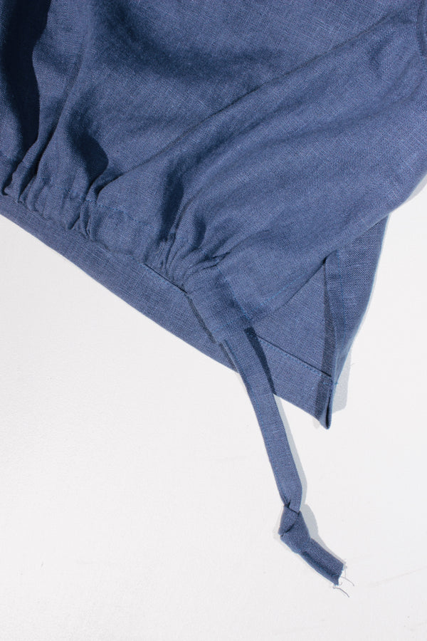 Cinched Tank Top in Blue Linen