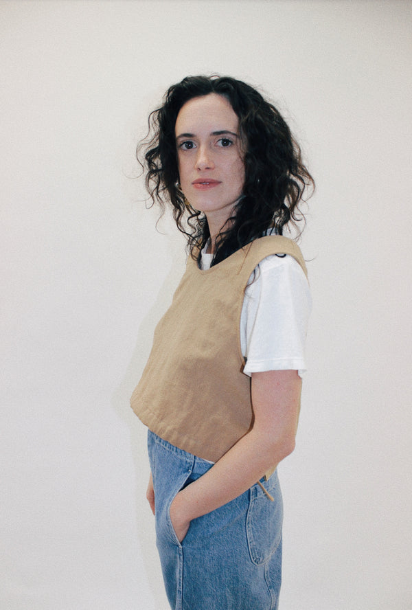 Cinched Tank Top in Latte