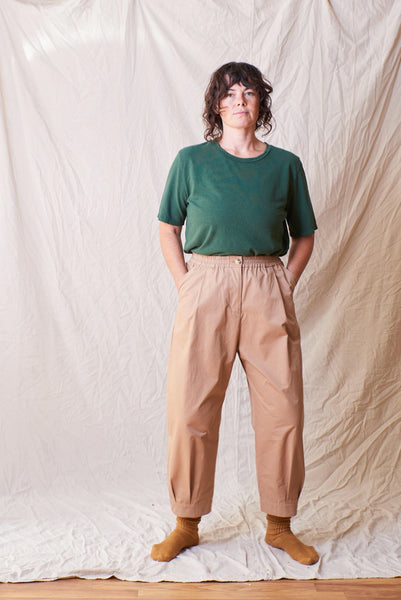Silverlake Cropped Tee in Hunter Green