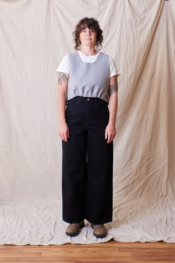 Cinched Wool Vest in Grey