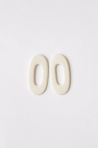 Mini Link Earrings in White