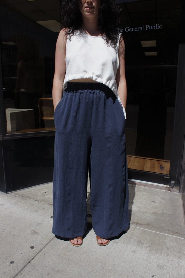 Wide Leg Trouser in Petrol