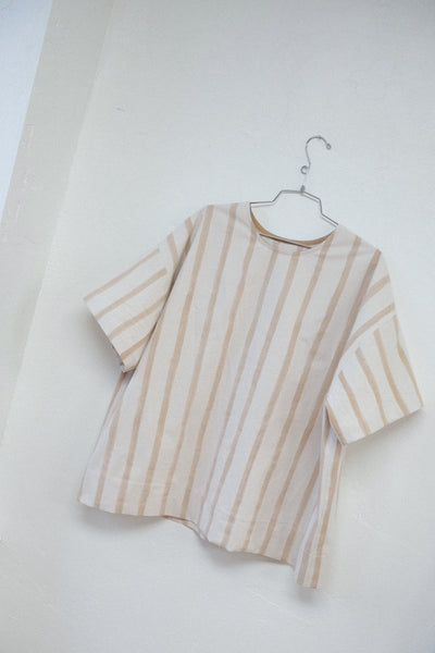 Box Tee in Striped Sand