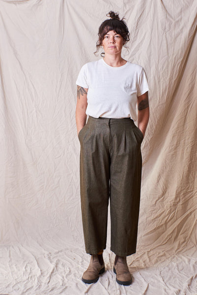 Pose Pant in Olive Denim
