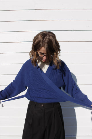 Composure Cardigan in Primary Blue