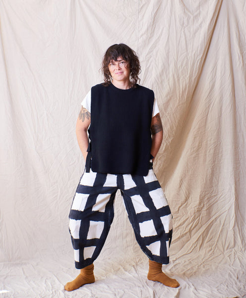 Chef Pant in Licorice Check