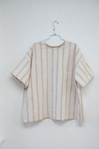 Box Tee in Striped Sand