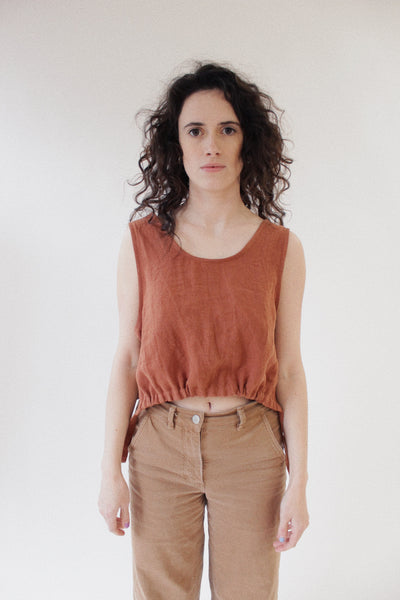 Cinched Tank Top in Terracotta