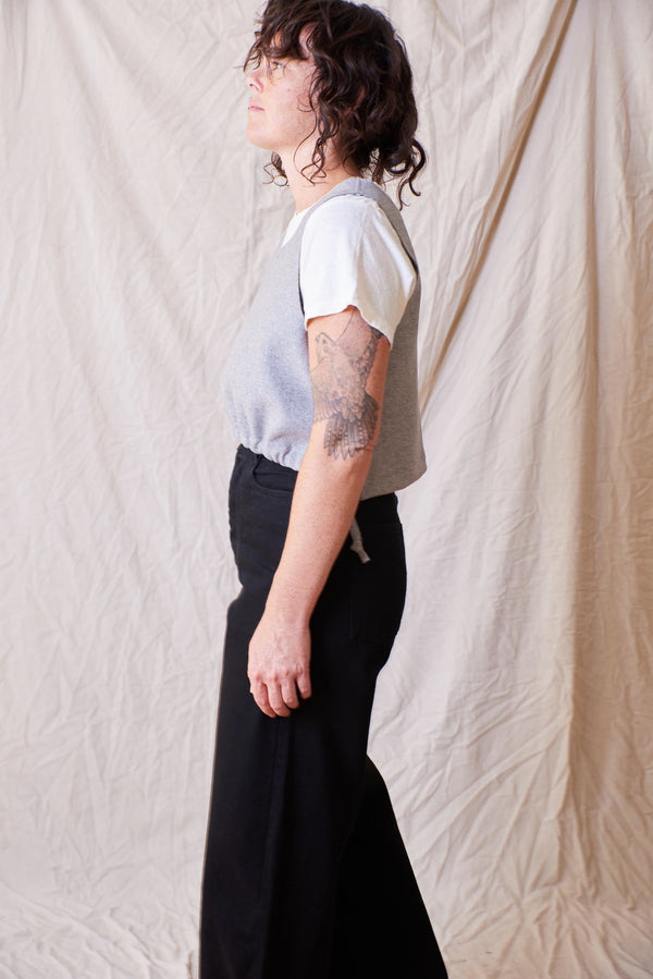 Cinched Wool Vest in Grey