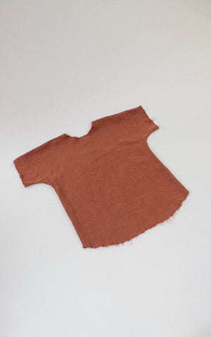 Raw Crop Dress in Terracotta