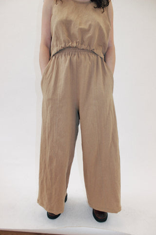 Wide Leg Trouser in Latte