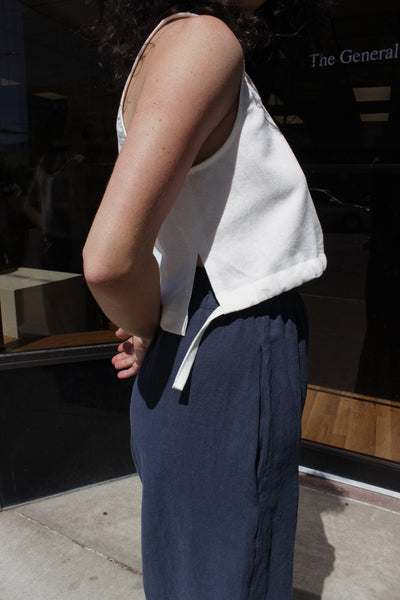 Cinched Tank Top in Soft White