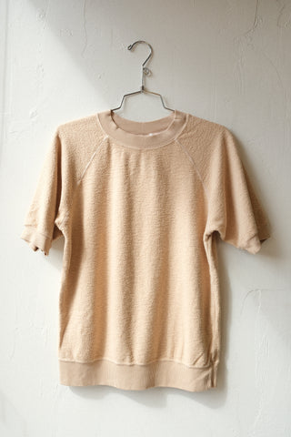 Short Sleeve Raglan Sherpa Sweatshirt in Oat Milk