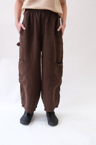 Chef Pant in Chocolate Linen