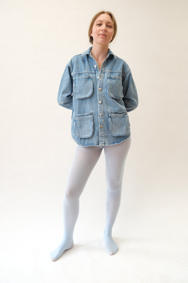 Opaque Tights in Powder Blue