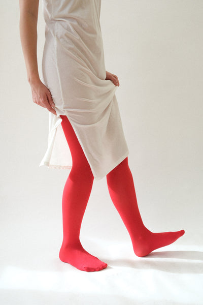 Opaque Tights in Red