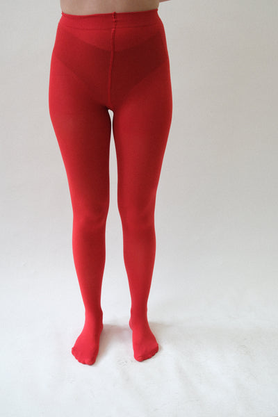 Opaque Tights in Red