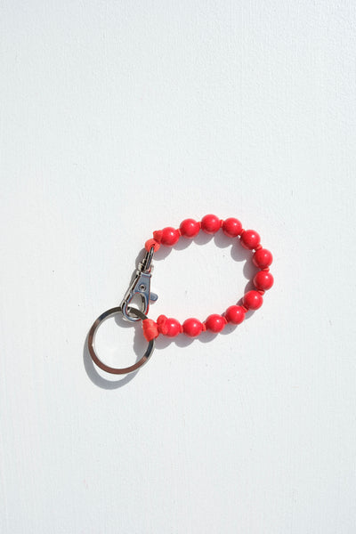 Short Perlen Keychain in Red