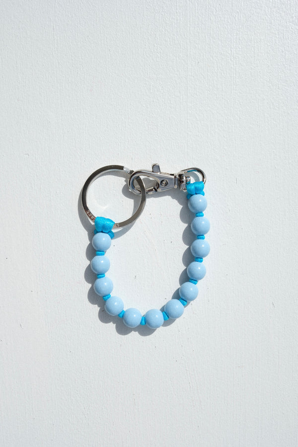 Short Perlen Keychain in Pastel Blue