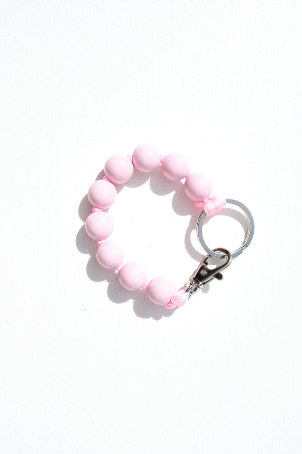 Big Short Perlen Keychain in Pastel Rose