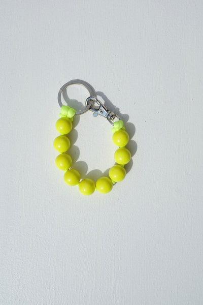 Big Short Perlen Keychain in Neon Yellow
