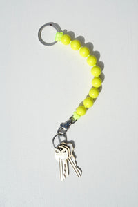 Big Short Perlen Keychain in Neon Yellow