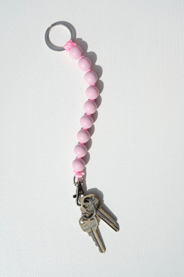 Big Short Perlen Keychain in Pastel Rose