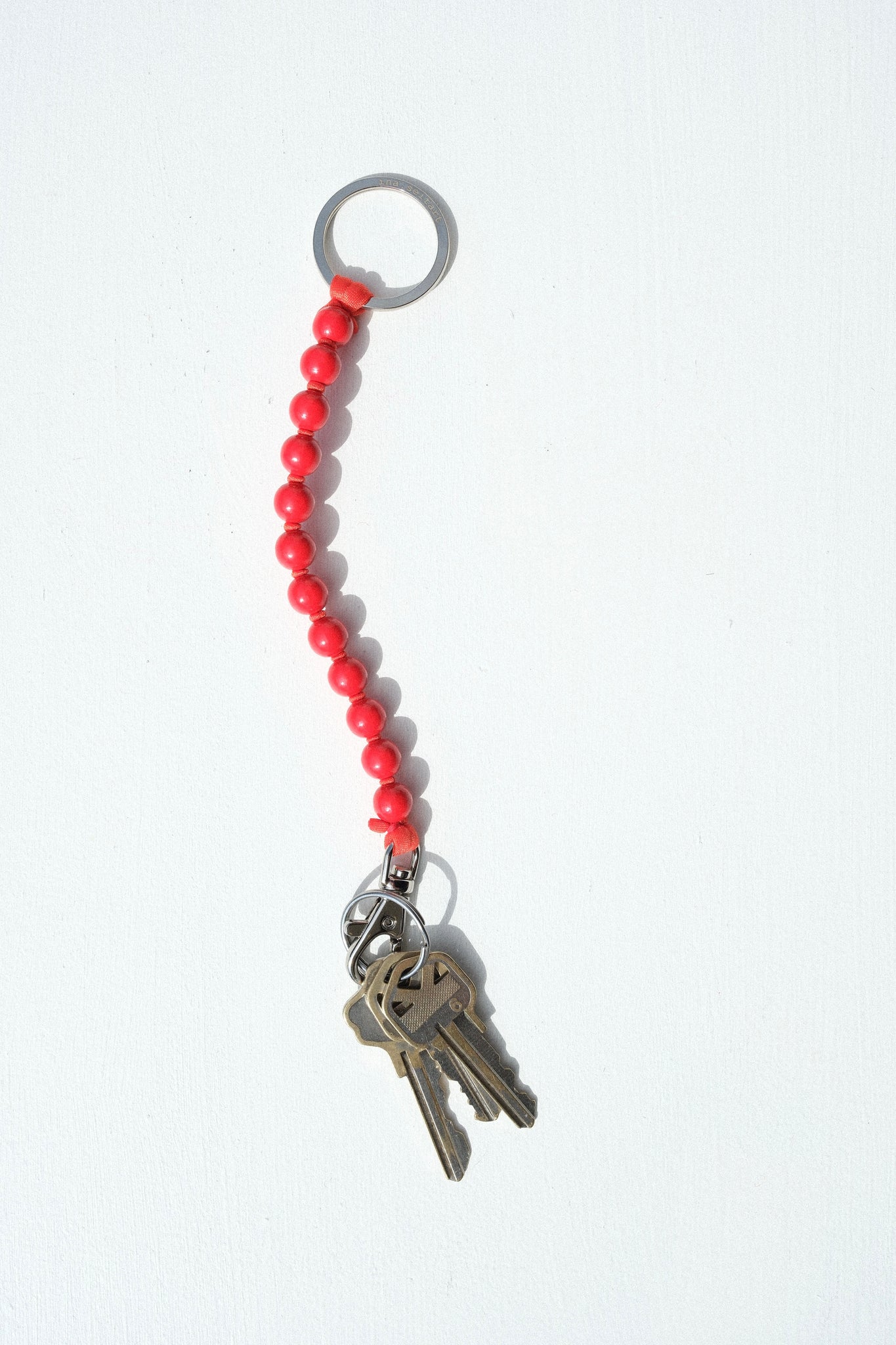 Short Perlen Keychain in Red