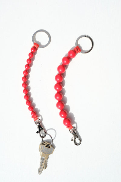 Short Perlen Keychain in Red