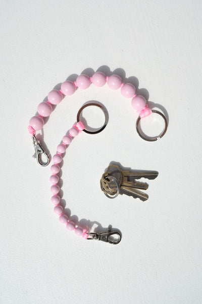 Big Short Perlen Keychain in Pastel Rose