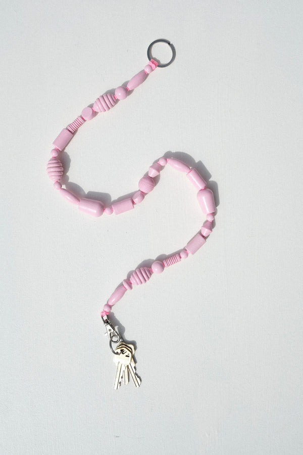 Long Mix Perlen Keychain in Pastel Rose
