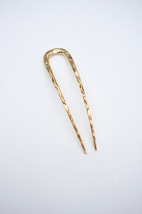 Wavy French Hair Pin in Gold