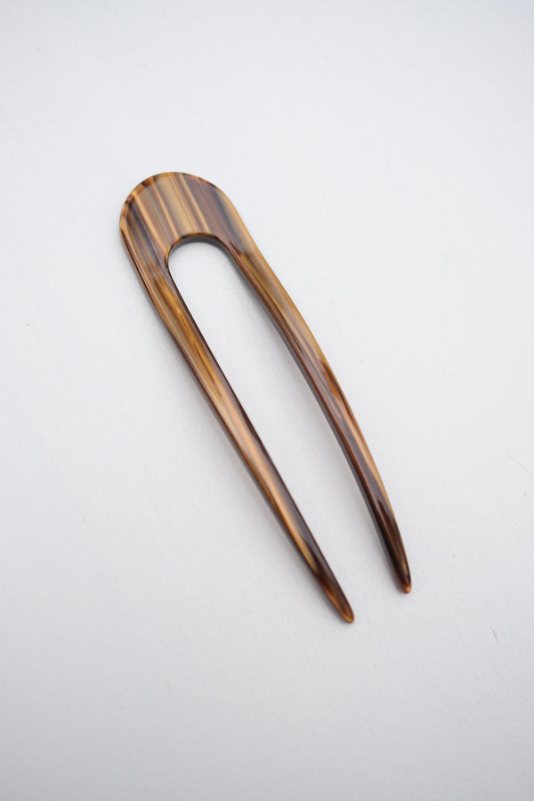 French Hair Pin in Tiger's Eye