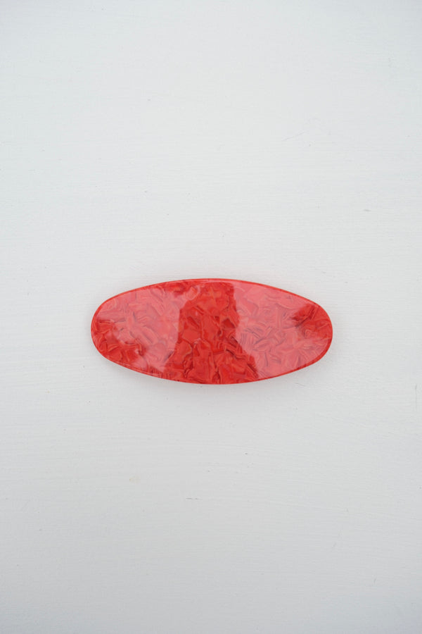 Jumbo Oval Barrette in Poppy