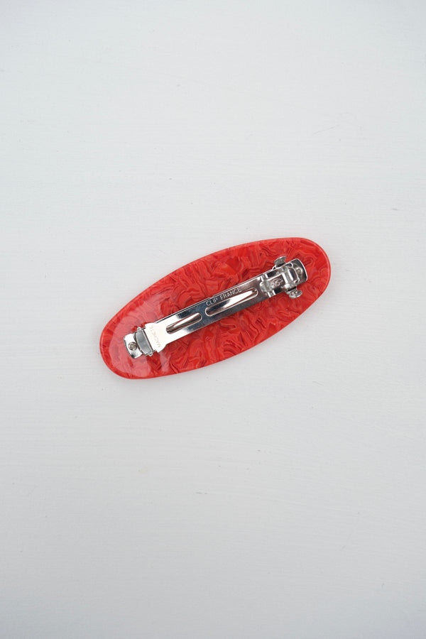 Jumbo Oval Barrette in Poppy