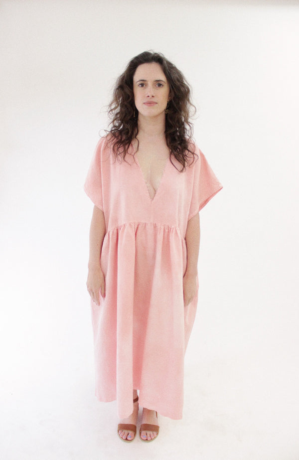 Deep V Dress / Soft Pink