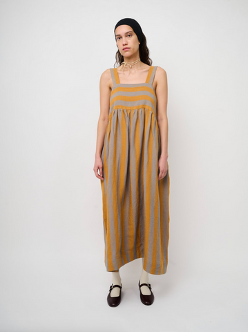 Elba Dress in Bronze/Jeans from Cawley