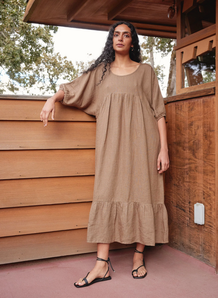 Tiered Dress in Cocoa
