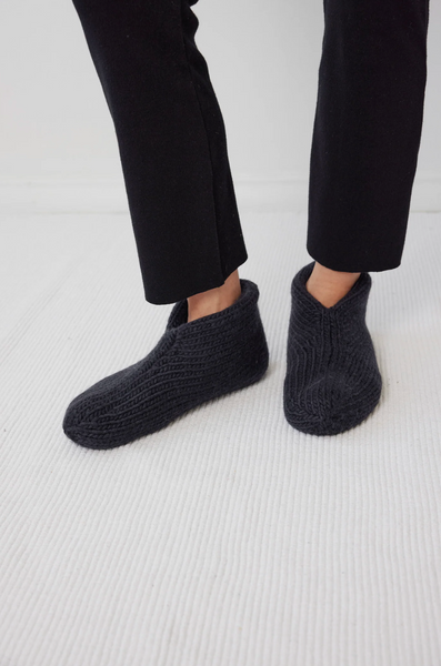 Felted Slippers in Midnight