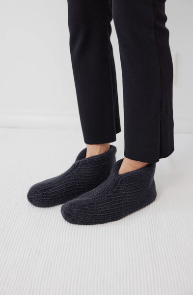 Felted Slippers in Midnight