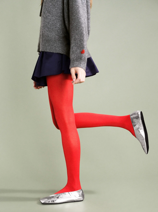 Opaque Tights in Red